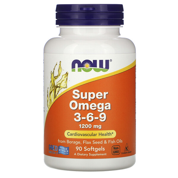Now Foods‏, Super Omega 3- 6- 9, 1,200 mg, 90 Softgels