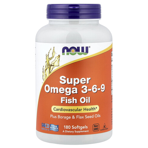 NOW Foods, Super Omega 3-6-9 Fischöl, 180 Weichkapseln