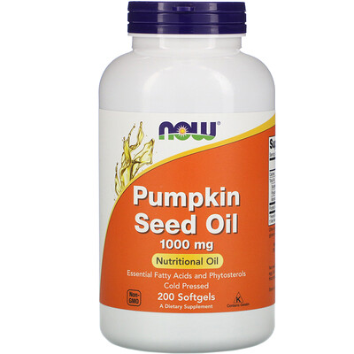 Now Foods Pumpkin Seed Oil, 1,000 mg, 200 Softgels