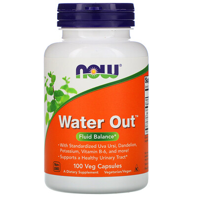 Now Foods Water Out, водный баланс, 100 растительных капсул