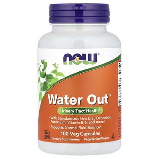 NOW Foods, Water Out™, Suplemento para favorecer la salud de las vías urinarias, 100 cápsulas vegetales