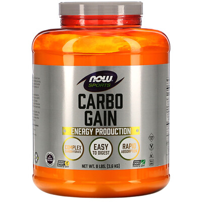 Now Foods Sports, Carbo Gain, 8 фунтов (3629 г)