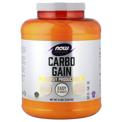 NOW Foods, Sports, Aporte de carbohidratos, 3,63 kg (8 lb)