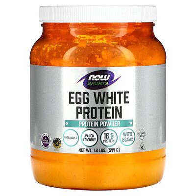 

NOW Foods Sports Egg White Protein Protein Powder Unflavored 1.2 lbs (544 g)