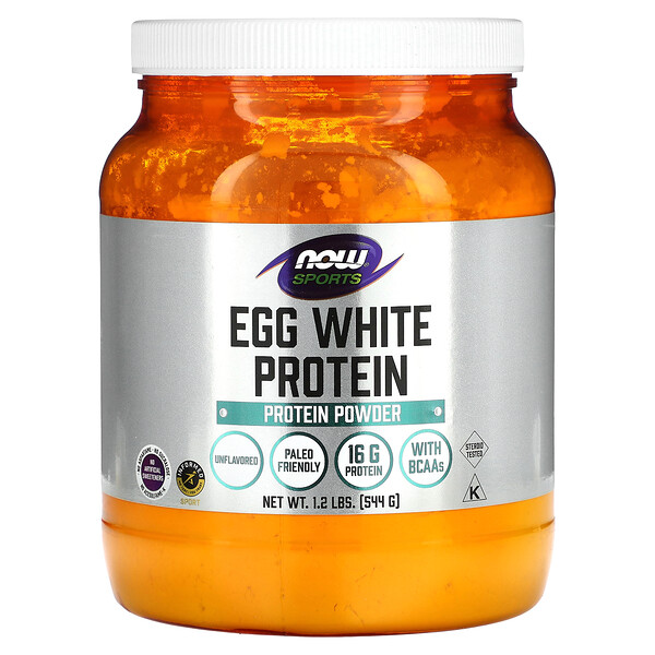 NOW Foods, Sports, Egg White Protein, Protein Powder, Unflavored, 1.2
