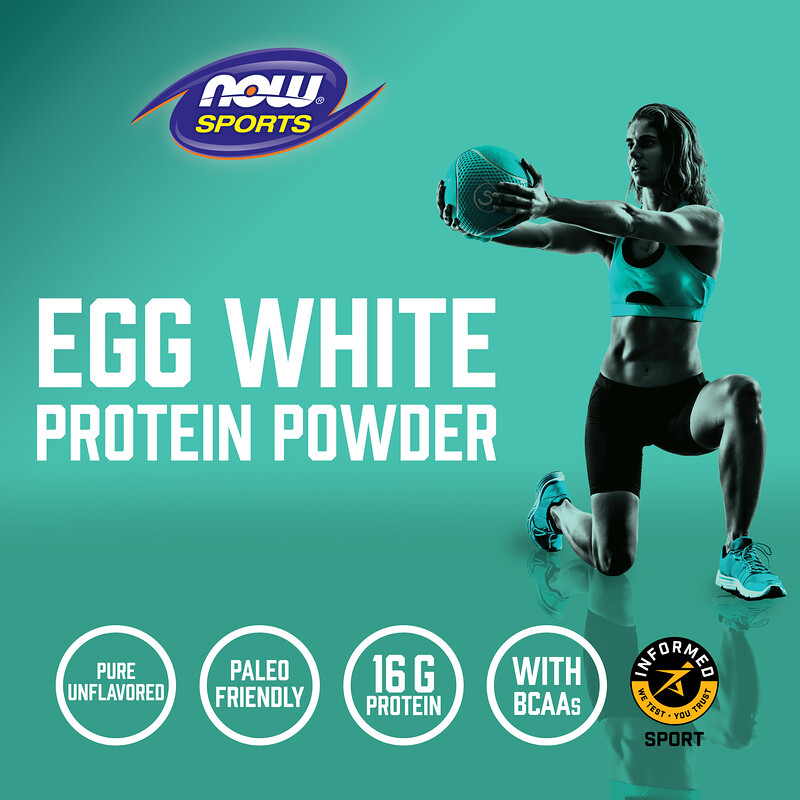 NOW Foods, Sports, Egg White Protein, Protein Powder, Unflavored, 1.2