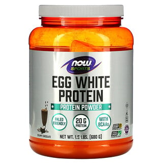 Now Foods, Proteína de clara de huevo, Chocolate cremoso, 680 g (1,5 lb)
