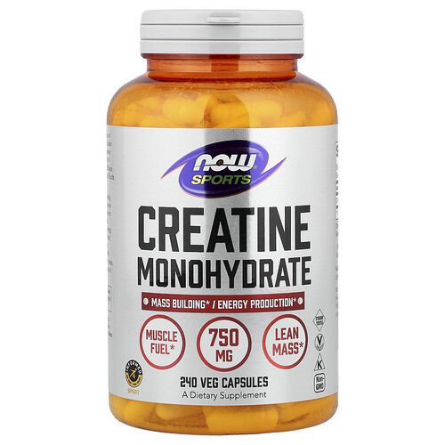NOW Foods, Sports, Monohidrato de creatina, 750 mg, 240 cápsulas vegetales