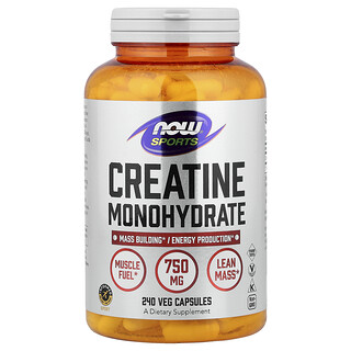 NOW Foods, Sports, Creatine Monohydrate, 750 mg, 240 Veg Capsules