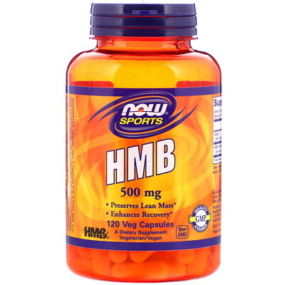 Now Foods HMB, смесь для спортивного восстановления, 500 мг, 120 растительных капсул