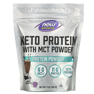 Now Foods Sports, Keto Protein with MCT Powder, Creamy Chocolate, 1 lb (454 g)