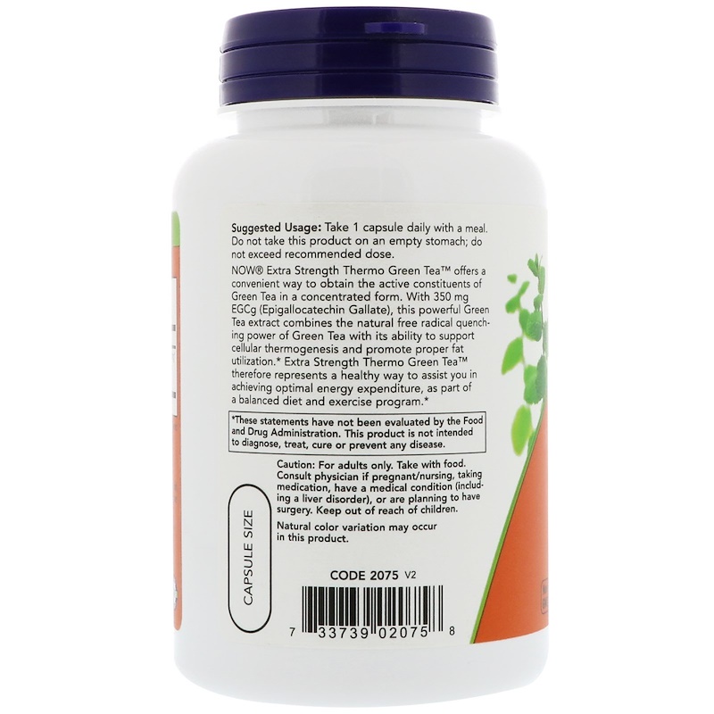 Now Foods, Thermo Green Tea, Extra Strength, 90 Veg Capsules iHerb