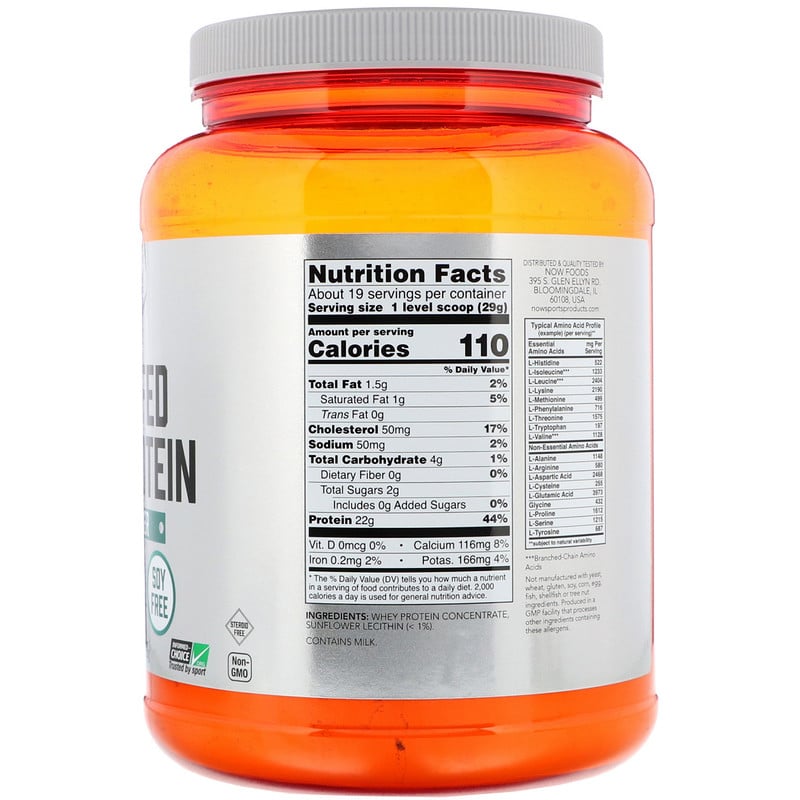 Now Foods, 牧草牛ホエイタンパク質濃縮物、無香料、544g（1.2lbs） - iHerb