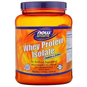 Отзывы о Now Foods, Sports, Whey Protein Isolate, Cookies & Creme, 1.8 lbs (816 g)