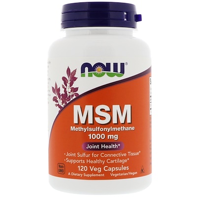 Now Foods МСМ, метил-сульфонил-метан, 1000 мг, 120 капсул в растительной оболочке