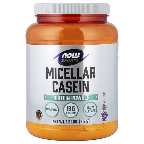 Now Foods Sports, Micellar Casein Protein Powder, Unflavored, 1.8 lbs (816 g)