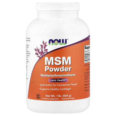 NOW Foods, MSM en polvo, 1 lb (454 g)