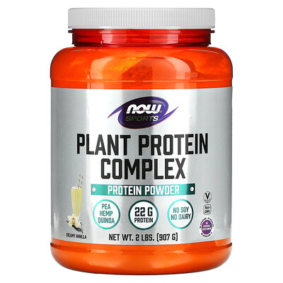 

NOW Foods, Sports, Plant Protein Complex, Creamy Vanilla, 2 lbs (907 g)