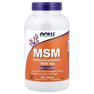 NOW Foods, MSM，1,500 毫克，200 片