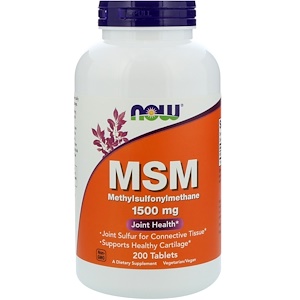 Отзывы о Now Foods, MSM, Methylsulphonylmethane, 1,500 mg, 200 Tablets