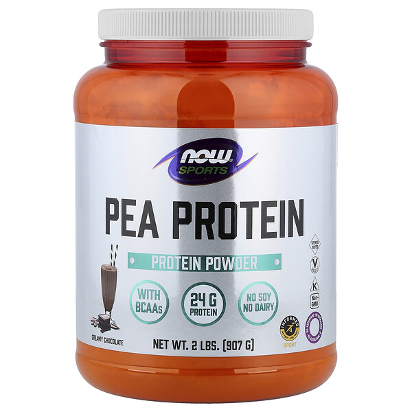 NOW Foods Sports, Pea Protein Powder, Creamy Chocolate, 2 lbs (907 g)