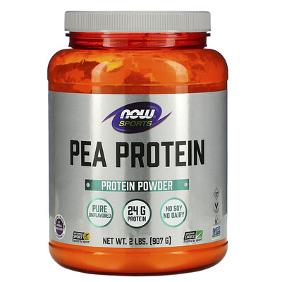 Now Foods Спортивная серия, гороховый протеин, без добавок, 907 г