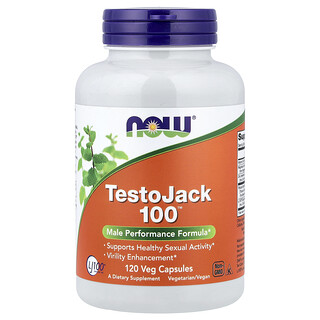 NOW Foods, TestoJack 100™, 120 Veg Κάψουλες