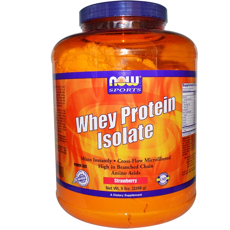 Now Foods, Sports, Whey Protein Isolate, Strawberry, 5 lbs (2268 g) iHerb