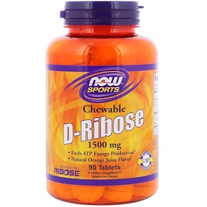 Отзывы о Now Foods, Sports, D-Ribose, Chewable, Natural Orange Juice Flavor, 1,500 mg, 90 Tablets