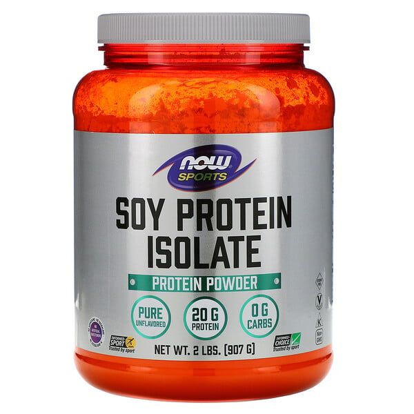 Now Foods, Sports, изолят соевого белка, натуральный, с нейтральным вкусом, 907 г (2 фунта)