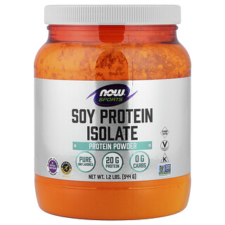 NOW Foods, Sport, izolat de proteine din soia, pur fără arome, 1,2 lb (544 g)
