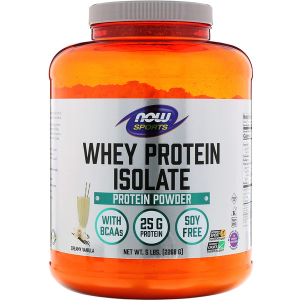 Now Foods, Sports, Molkenproteinisolat, Sahne-Vanille-Geschmack, 2.268 g