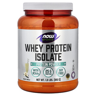 NOW Foods, Sukan, Pengasingan Protein Whey, Vanila Berkrim, 1.8 paun (816 g)