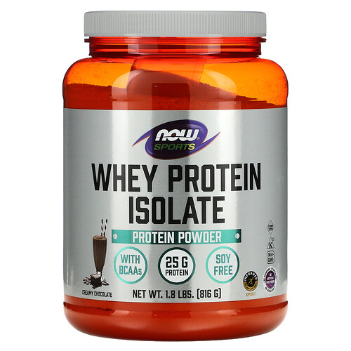 NOW Foods, Sports, Whey Protein Isolate, Creamy Chocolate, Molkenproteinisolat, cremige Schokolade, 816 g (1.8 lbs.)
