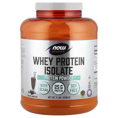 NOW Foods, Sport, vassleproteinisolat, krämig choklad, 2 268 g