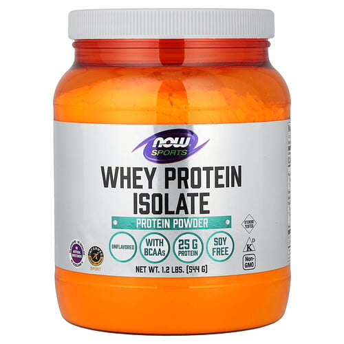 NOW Foods, Sports, Aislado de proteína de suero de leche, Sin sabor, 544 g (1,2 lb)