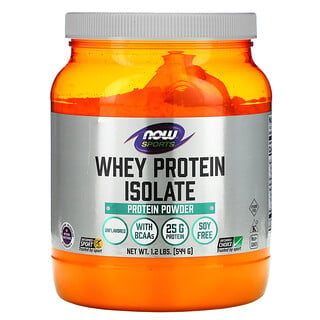 Now Foods, Sports, Aislado de proteína de suero de leche, Sin sabor, 544 g (1,2 lb)