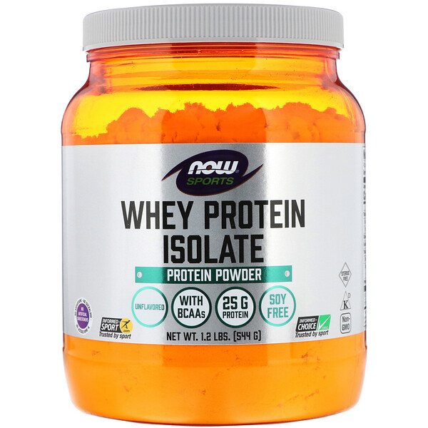 Now Foods, Sport, Molkenproteinisolat, geschmacksneutral, 544 g