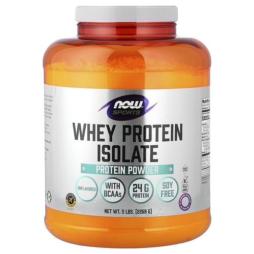 NOW Foods, Sport, vassleproteinisolat, osmaksatt, 2 268 g