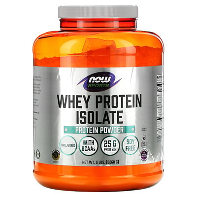 

NOW Foods Sports Whey Protein Isolate Unflavored 5 lbs (2 268 g)