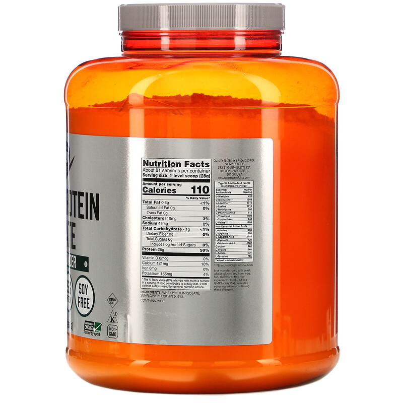 Now Foods, Sports, Whey Protein Isolate, Unflavored, 5 lbs (2,268 g