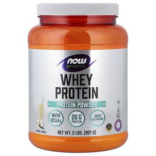 NOW Foods, Sports, Proteína de suero de leche en polvo, Vainilla cremosa, 907 g (2 lb)