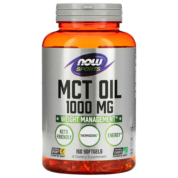 NOW Foods, Sports, MCTオイル, 1000 mg, ソフトジェル150粒