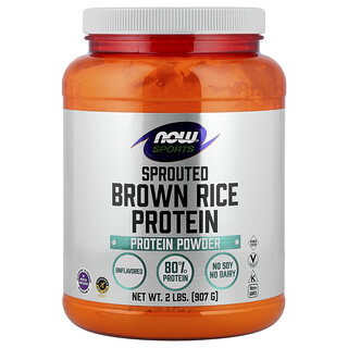 NOW Foods, pudră proteică din orez brun germinat de la Sports, 907 g (2 lb)
