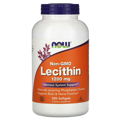 Now Foods Non-GMO Lecithin, 1,200 mg, 200 Softgels