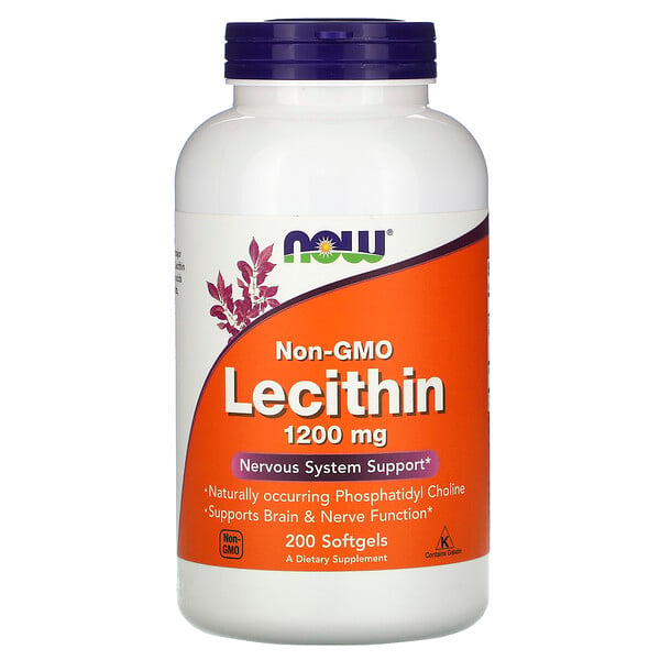 Now Foods‏, Non-GMO Lecithin, 1,200 mg, 200 Softgels