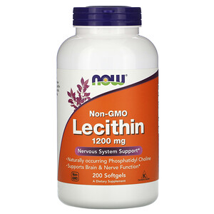 Отзывы о Now Foods, Non-GMO Lecithin, 1,200 mg, 200 Softgels