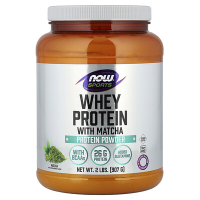 NOW Foods, Sports, Proteína de suero de leche en polvo, Matcha, 907 g (2 lb)