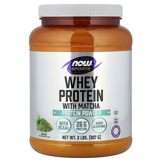 NOW Foods, Sports, Poudre de protéines de lactosérum, Matcha, 907 g