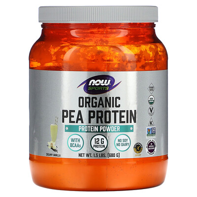 

NOW Foods Sports органический гороховый протеин сливочная ваниль 680 г (1 5 фунта)